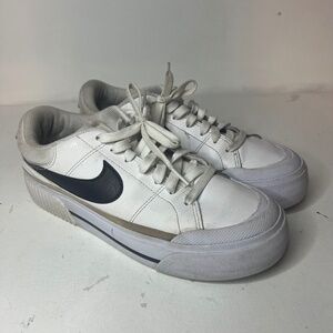 Nike Court Legacy Lift White Neutral Platform Sneakers Style DM7590-100